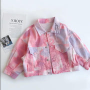 Girls' Denim Jacket Wear Tie-Dye